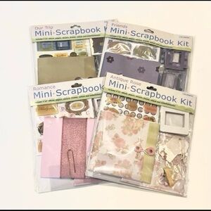 NEW COLORBOK Set of 4 Mini Scrapbook Kits - Includes Paper & All Embellishments